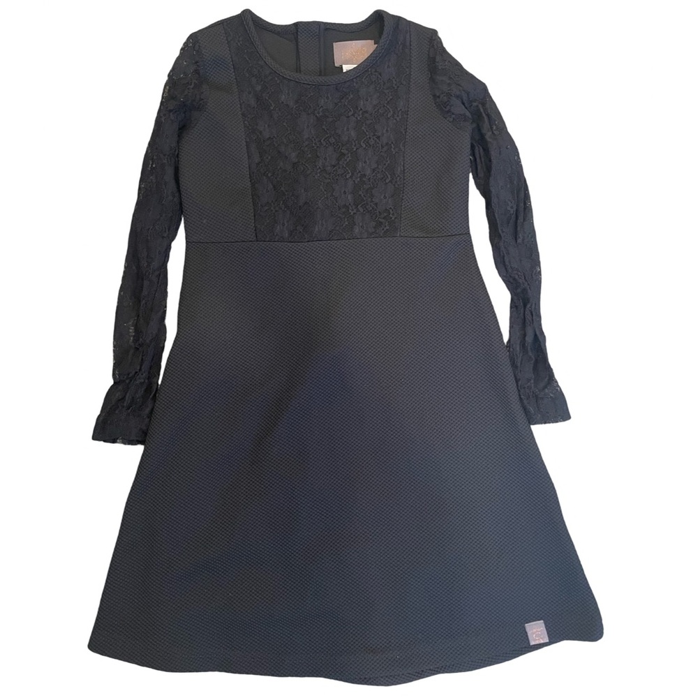 EUC Creamie Girls Size 9 Elegant Black Lace Dress